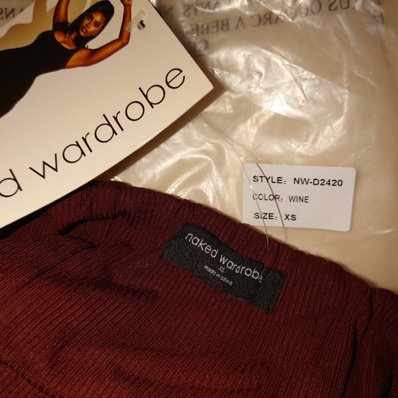 NWT Wine Baby Snatched NAKED WARDROBE BodyCon Midi Dress XS Burgundy Bustier xxs - Picture 8 of 9